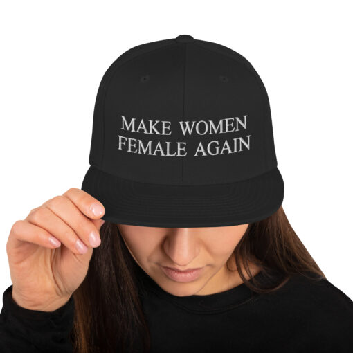 Make Women Female Again Classic Snapback Black Front 6457d93dd2c22.jpg