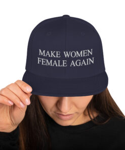 Make Women Female Again Classic Snapback Navy Front 6457d93dd2f9b.jpg