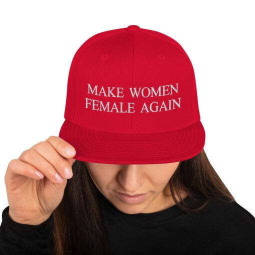 Make Women Female Again Classic Snapback Red Front 6457d93dd3177.jpg