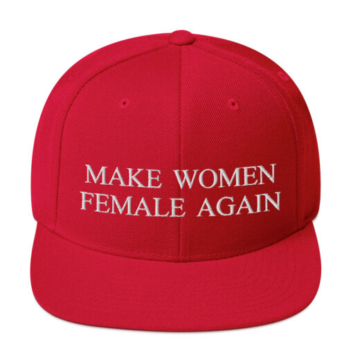 Make Women Female Again Classic Snapback Red Front 6457d93dd3283.jpg