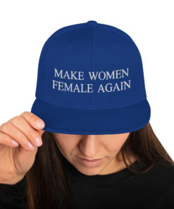 Make Women Female Again Classic Snapback Royal Blue Front 6457d93dd2dac.jpg