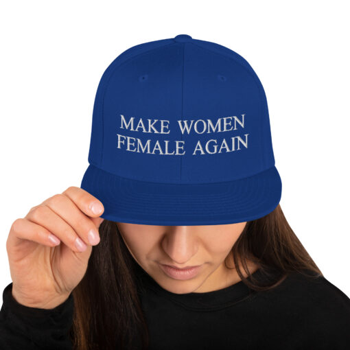 Make Women Female Again Classic Snapback Royal Blue Front 6457d93dd2dac.jpg