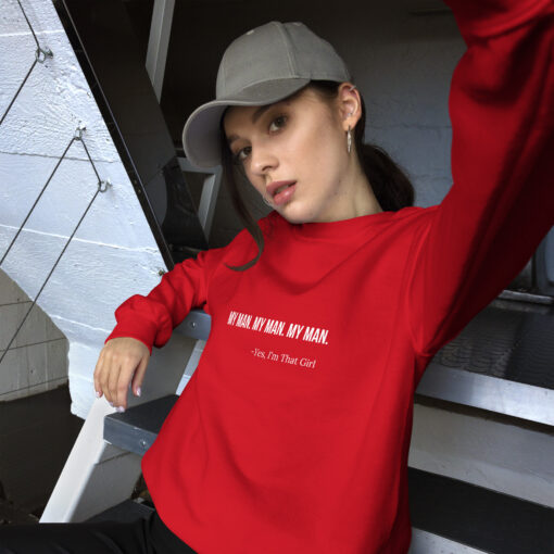 My Man My Man My Man Unisex Crew Neck Sweatshirt Red Front 63d38e03ed5f0.jpg