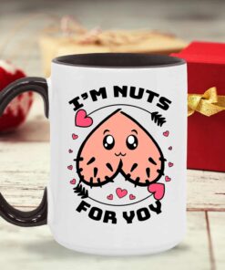 I’m Nuts For You Funny Valentine Accent Coffee Mug