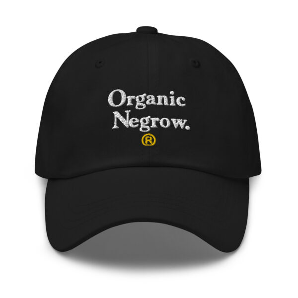 organic negrow classic dad hat black front 642585455f610