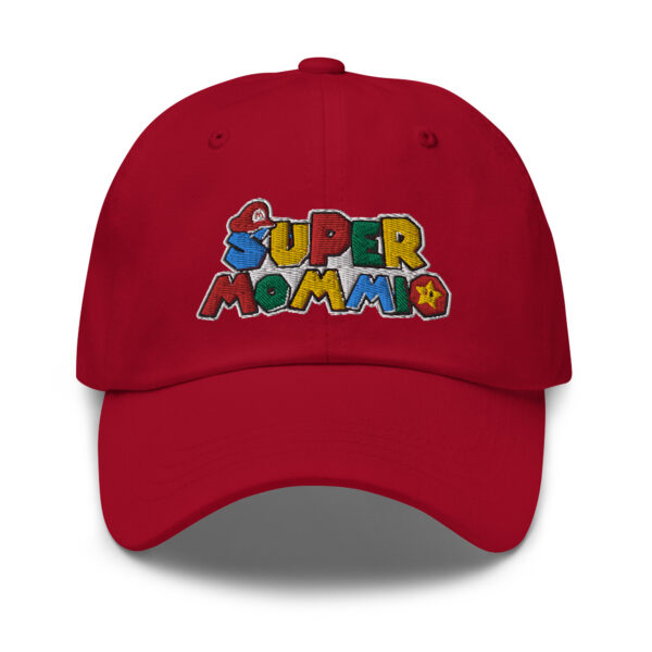 super mommio classic dad hat cranberry front 644127689b57c