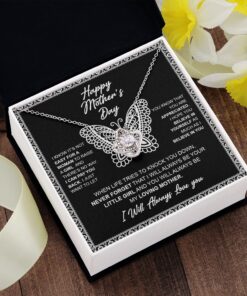 Gifts For Mom Love Knot Necklace, Happy Mother's Day I Will Always Love You Necklace Message Card, Mother's Day Gift