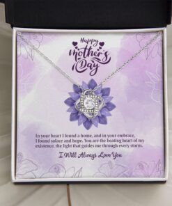 Gifts For Mom Love Knot Necklace, Happy Mother's Day - In Your Heart I Found A Home Necklace Message Card, Mother's Day Gift