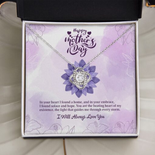 Gifts For Mom Love Knot Necklace, Happy Mother's Day - In Your Heart I Found A Home Necklace Message Card, Mother's Day Gift