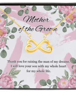 Thank You for Raising the Man of My Dreams Mother of the Groom Gift Infinity Heart Pendant Necklace