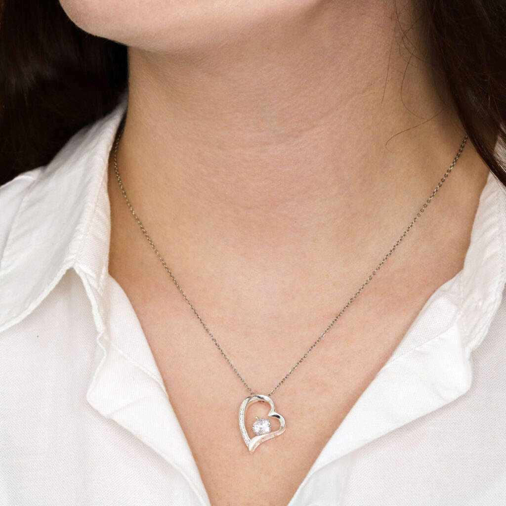 Forever Love Necklace 14k White Gold
