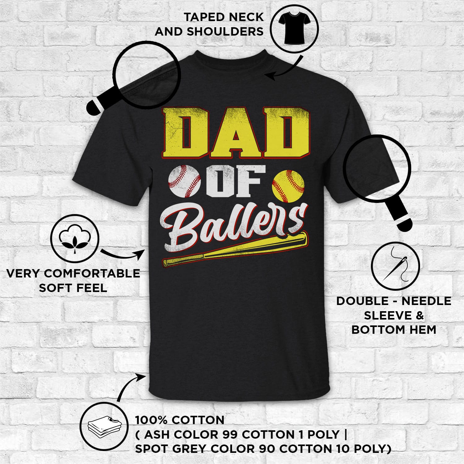 Dad of Ballers Dad of Baseball And Softball Player For Dad Shirt 31 230616045036 CubeBik Image 8500FBAAB0AE