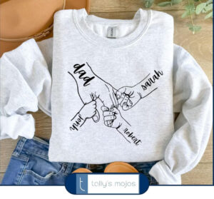 Custom Dad or Grandpa Hand-in-Hand Shirt – Personalized with Up to 7 Kids’ Names 10 Custom Dad Or Grandpa Hand In Hand Shirt
