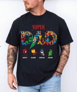 Custom Super Dad T-Shirt with Kids' Names – Personalized Father’s Day Gift