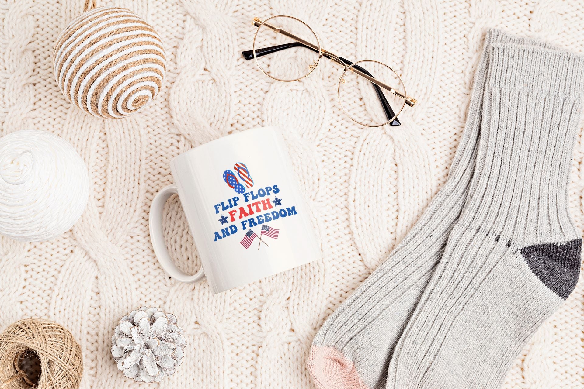 Flip Flops Faith And Freedom Mug 22