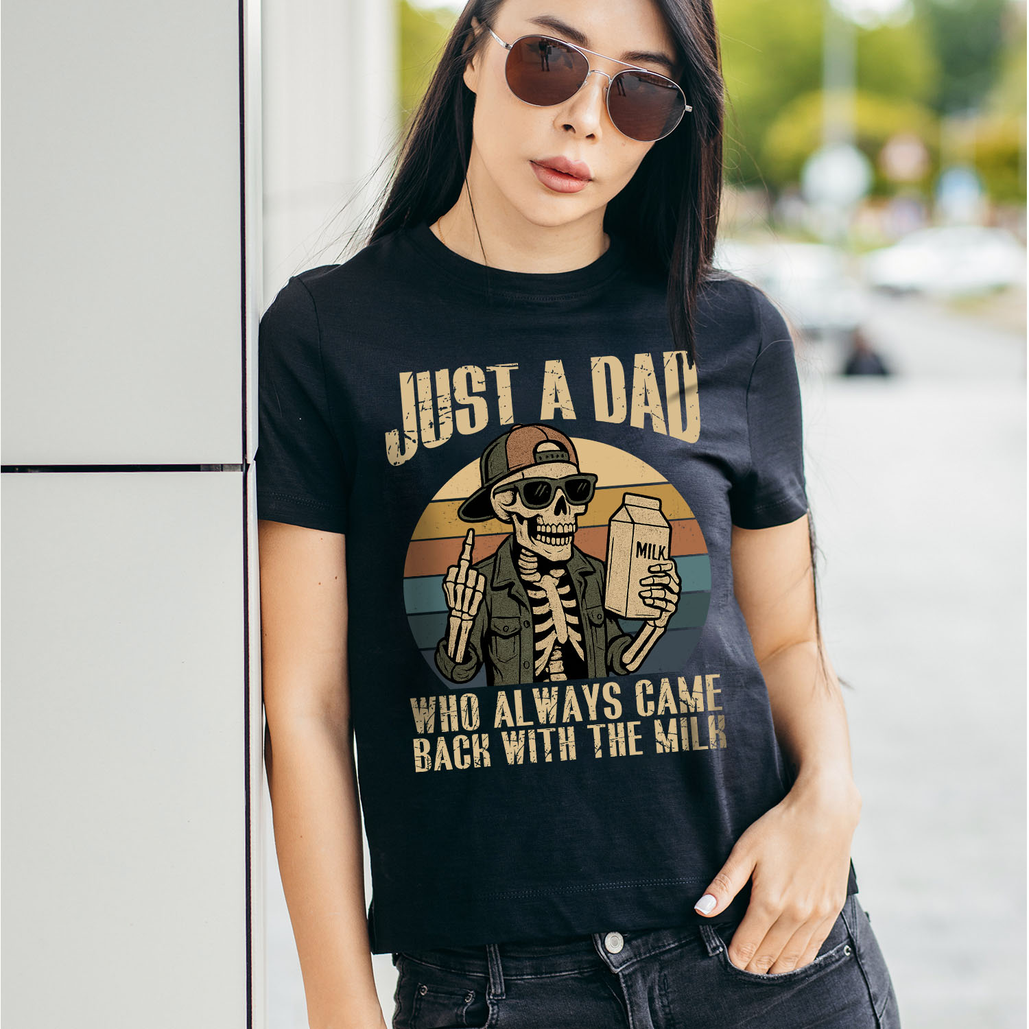 Just A Dad Who Always Came Back With The Milk Funny Skeleton Vintage Retro Shirt 43 250530090034 CubeBik Image 087F02A3477D 1