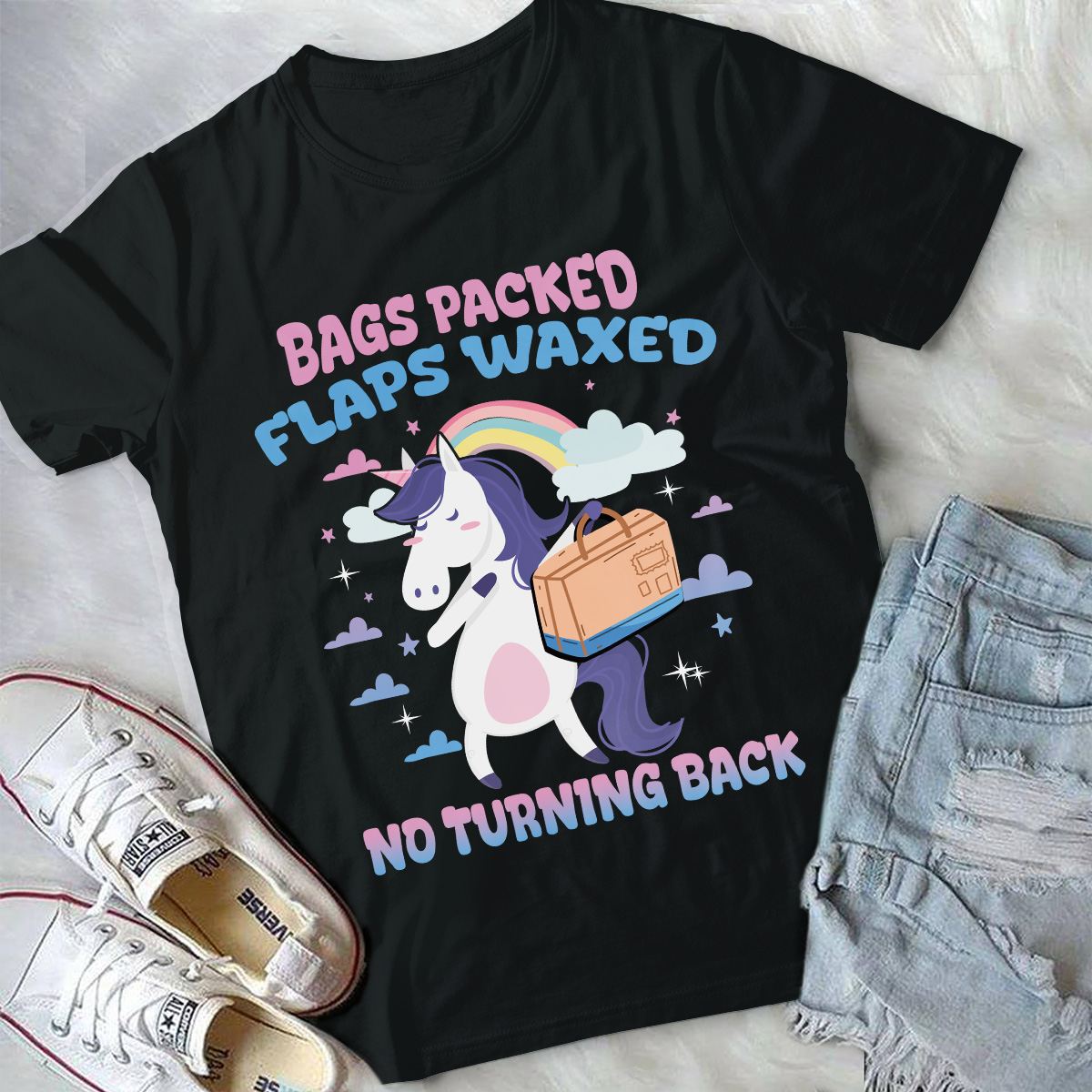 Bags Packed Flaps Waxed No Turning Back Funny Unicorn Vacation Summer Shirt 51 250610110508 CubeBik Image 4137E61AE5AC
