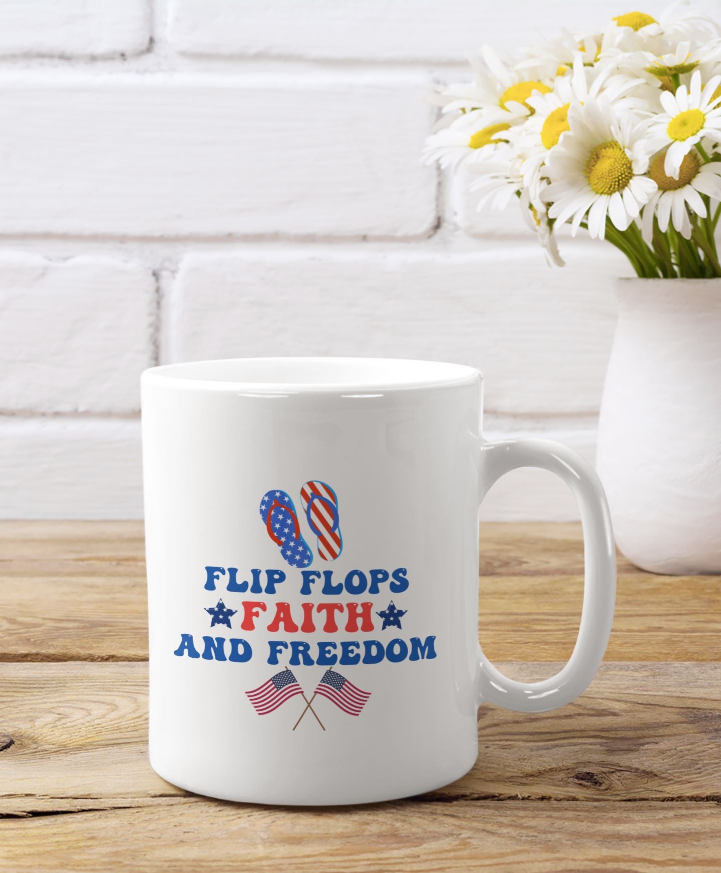 Flip Flops Faith And Freedom Mug 21