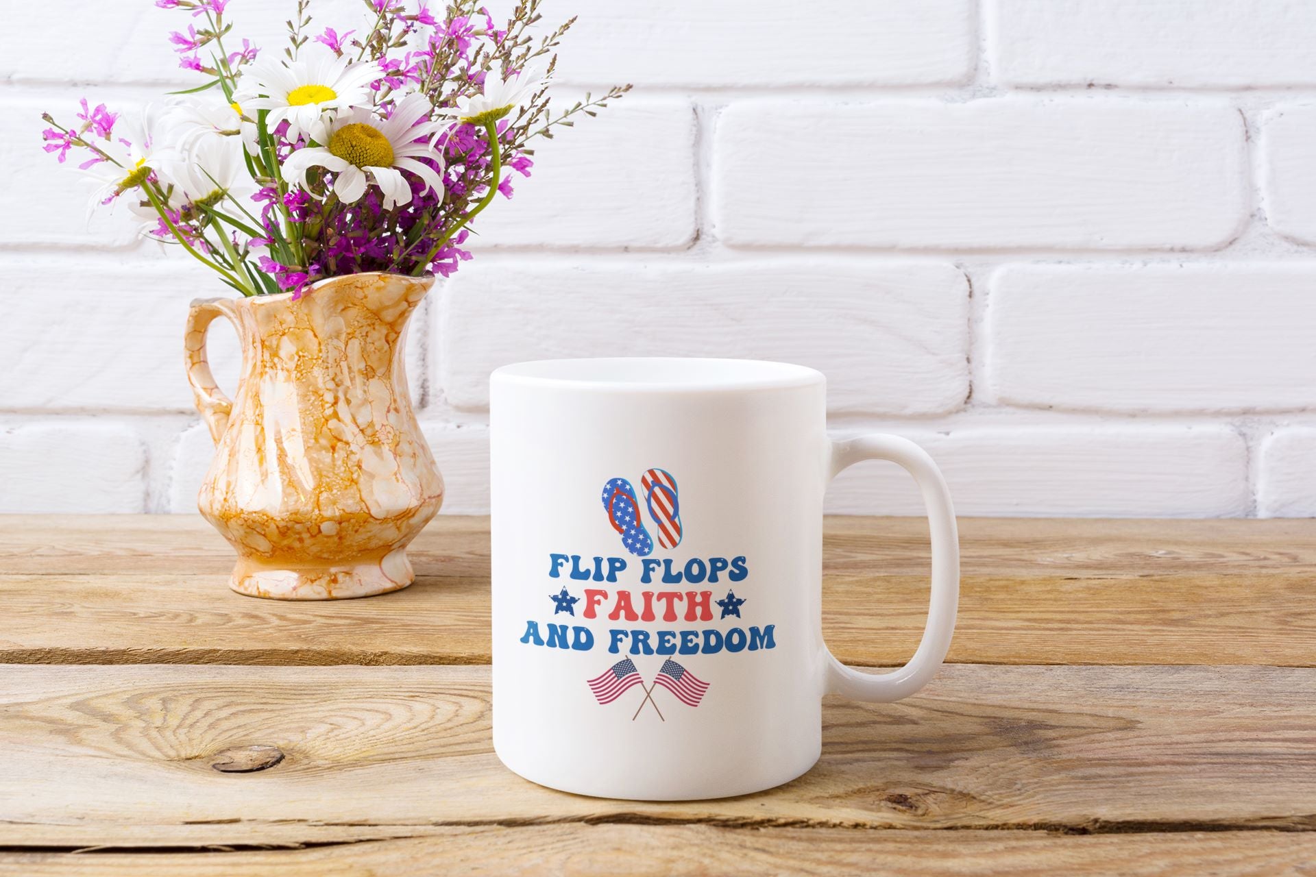 Flip Flops Faith And Freedom Mug 23