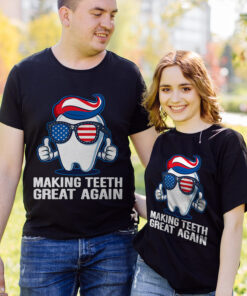 Making Teeth Great Again Funny Trump 4th Of July American Flag 3