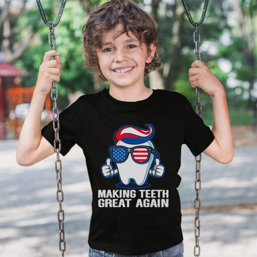 Making Teeth Great Again Funny Trump 4th Of July American Flag