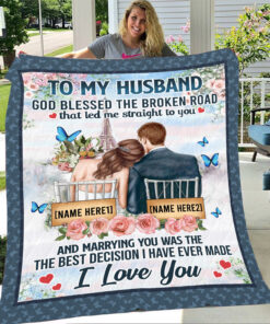 Personalized To My Husband God Blessed The Broken Road Arctic Fleece Blanket – Sherpa Blanket