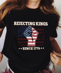 Rejecting Kings Since 1776 Patriotic American Flag Vintage Retro Shirt 2