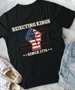 Rejecting Kings Since 1776 Patriotic American Flag Vintage Retro Shirt 4