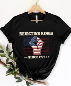 Rejecting Kings Since 1776 Patriotic American Flag Vintage Retro Shirt 5