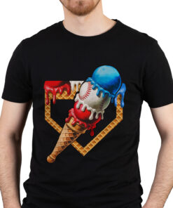 Baseball Ice Cream Funny 4th Of July Shirt Baseball Lover Gifts 3