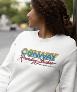 Mockup Of A Woman With Curly Hair Wearing A Round Neck Sweatshirt