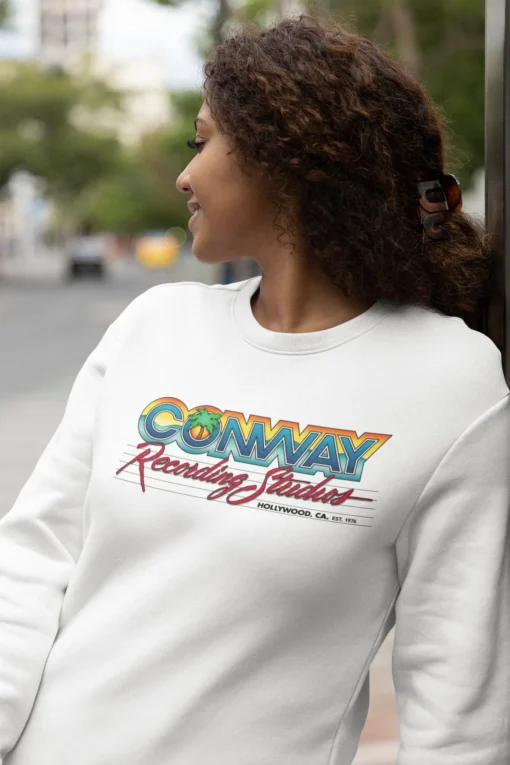 Mockup Of A Woman With Curly Hair Wearing A Round Neck Sweatshirt