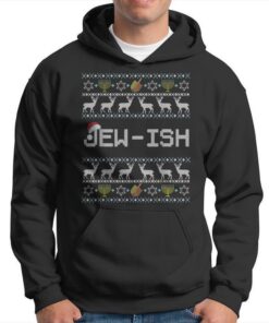 Fun Ugly Hanukkah Sweater Jew-Ish Santa Hat Merry Christmas T-Shirt 18 fun ugly hanukkah sweater jew ish santa hat merry christmas hoodie 20231008105913 sxy01waw