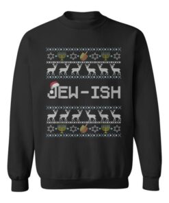 Fun Ugly Hanukkah Sweater Jew-Ish Santa Hat Merry Christmas T-Shirt 20 fun ugly hanukkah sweater jew ish santa hat merry christmas sweatshirt 20231008105913 sxy01waw