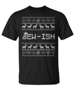 Fun Ugly Hanukkah Sweater Jew-Ish Santa Hat Merry Christmas T-Shirt 19 fun ugly hanukkah sweater jew ish santa hat merry christmas t shirt 20231008105913 sxy01waw 3
