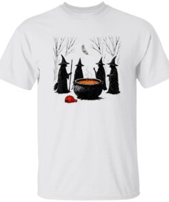 Halloween Witches Red Hat Cauldron Shirt