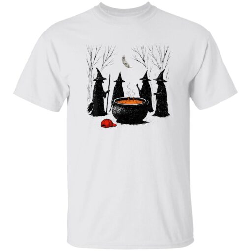 Halloween Witches Red Hat Cauldron Shirt