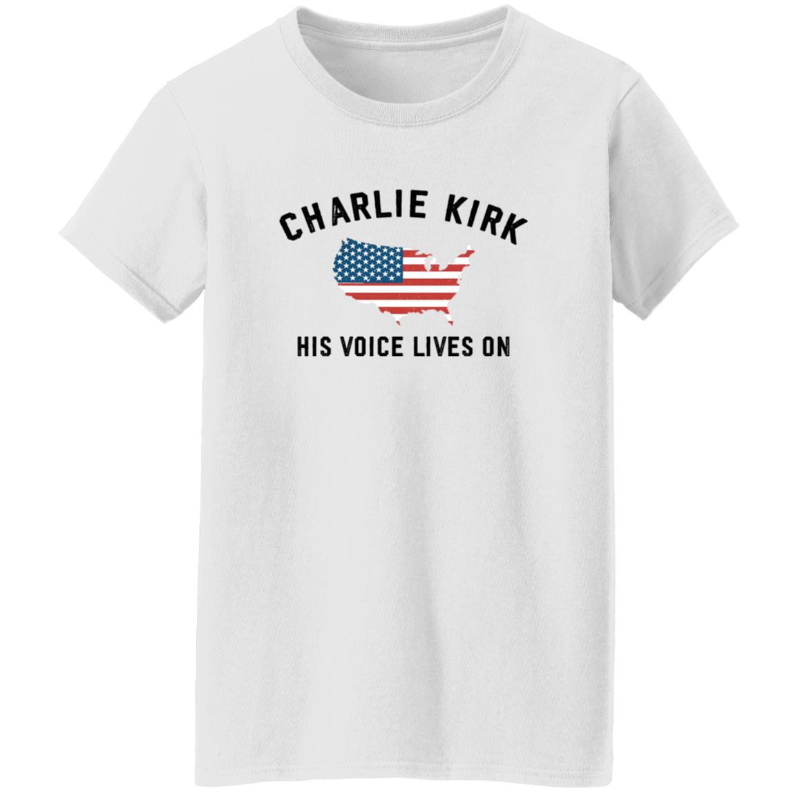 Women’s Charlie Kirk His Voice Lives On Printed Casual T-shirt 8 redirect10132025051026 3