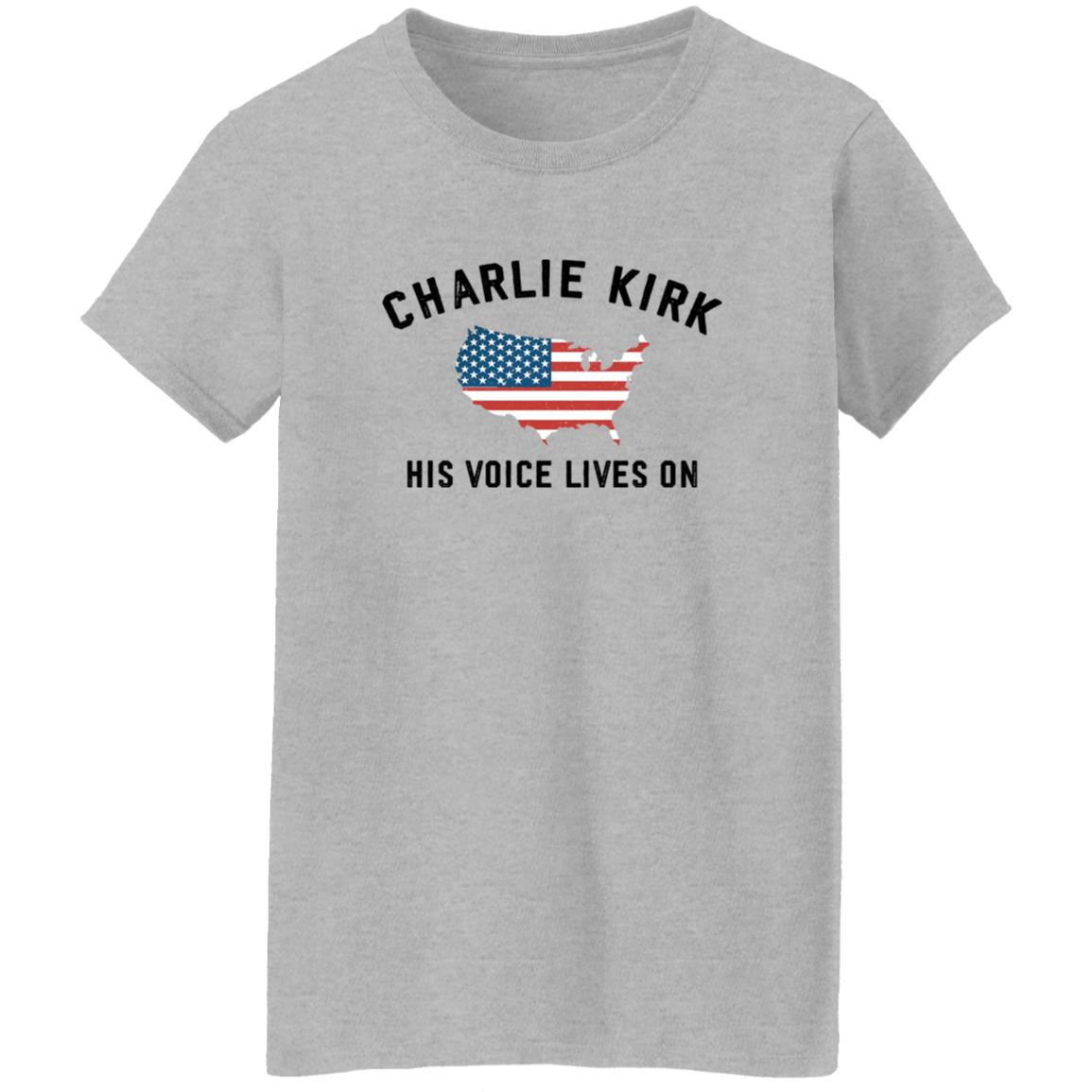 Women’s Charlie Kirk His Voice Lives On Printed Casual T-shirt 9 redirect10132025051026 4